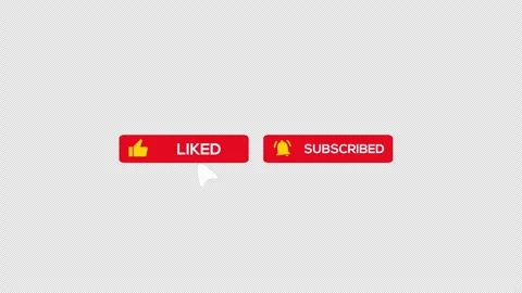 Subscribe, Reminder and Like Button animation with mouse cursor transparent.. Stock Footage 241643000