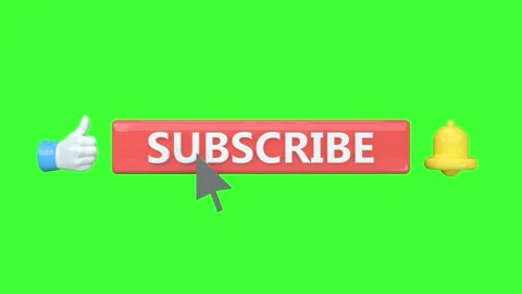 Like Subscribe Ring Bell Dynamic Animation on Green Screen Vanish Video stock 171112804