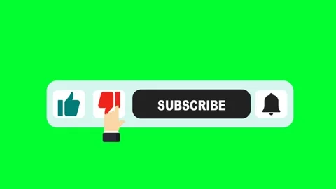 Like Subscribe Ring bell notification animated buttons on green screen. Web.. Stock Footage 257979159