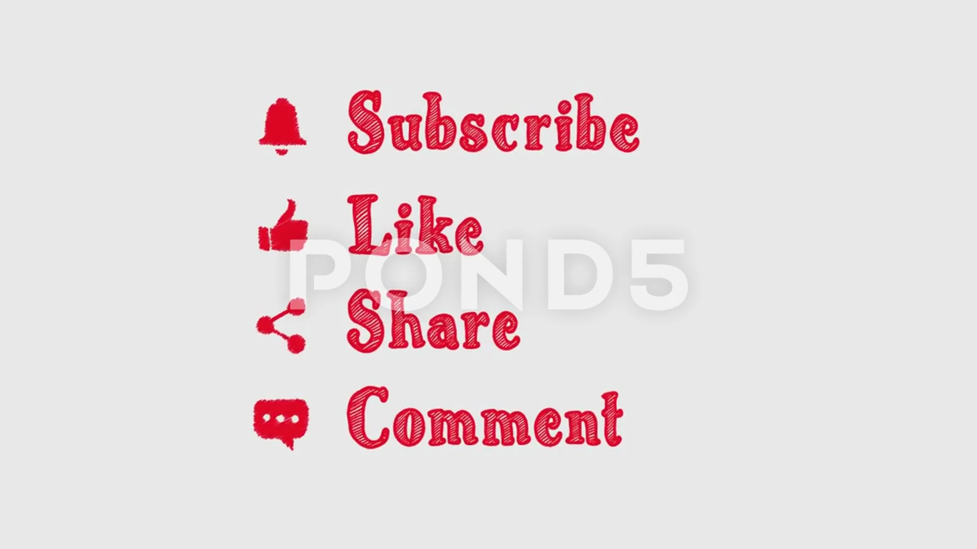 Animated Button Icon Like,Comment,Share,... | Stock Video | Pond5