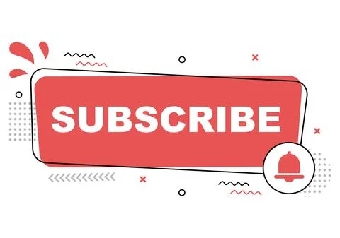 Subscribe, Share, Bell Notification Icon Button Background Vector Illustratio Stock Illustration