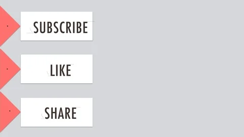 Subscribe, Like, Share button attractive modern animated text button Stock Footage 106457488