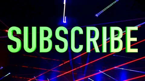 Subscribe sign on a colored background of bright lamps Stock Photos
