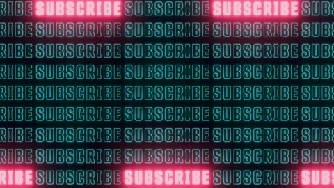 Subscribe sign, illuminated text moving up and down. Stock Footage 313082734