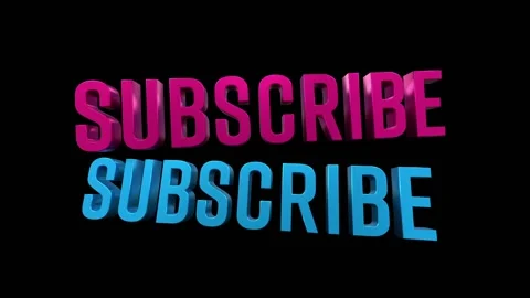 Subscribe, sign as pop-up text, blue and pink letters. Vídeo Stock 336679680