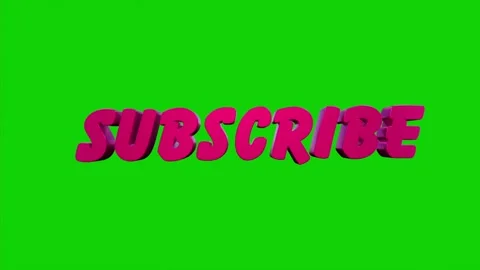 Subscribe, sign as pop-up text, pink letters. Stock-Footage 336679676