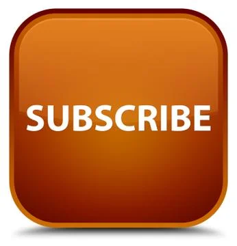 Subscribe special brown square button Illustrazione stock