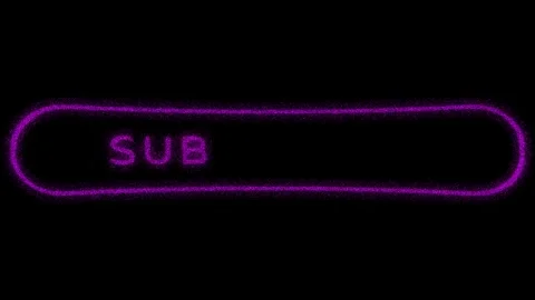 Subscribe Stylized purple dots text on a black background. Stock Footage 263720543