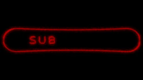Subscribe Stylized red text dots on a black background 库存影片 263720561