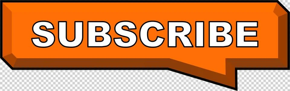 Subscribe Subscription Button Embossed Bevel 3D Box Orange Stock Illustration