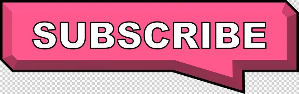 Subscribe Subscription Button Embossed Bevel 3D Box Pink Stock Illustration