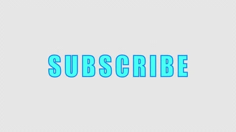 Subscribe text animation loop in blue and white colors on transparent background Stock Footage 337700918