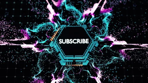 Subscribe Text on the CPU and Particle Move Around on the Technology Background Stock Footage 244871726