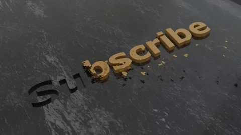 Subscribe Text, Gold Particle, 3D Animation, Fade out Stock Footage 232386172