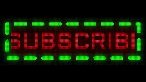 SUBSCRIBE Text on Light Board. Led Display Message ,LED Light Panel 4k video. Vídeos de archivo 311001080