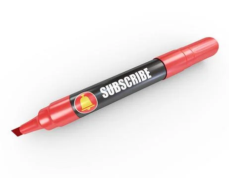 Subscribe text on marker Stock Illustration