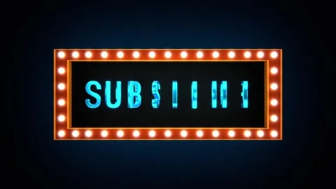 Subscribe, the text in metallic blue letters, appears in a lightbox. Stock-Footage 336679660