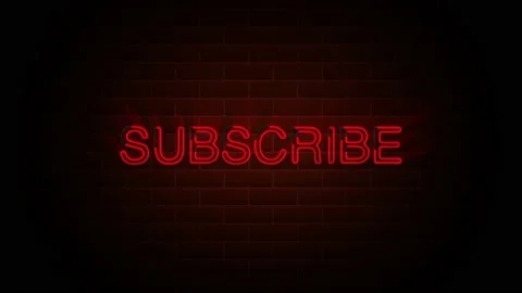 Subscribe text on neon sign. Night bright advertisement. 4K Motion Design Stock Footage 150769061