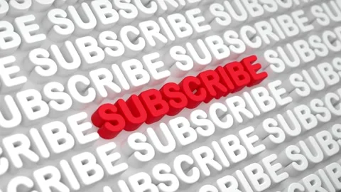 Subscribe, text in red and white letters, sign up on social media. Stock Footage 317638372