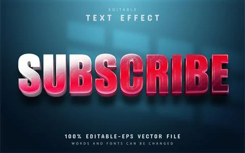 Subscribe text, red gradient text effect Stock Illustration