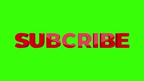 Subscribe Text Rotating on Green Screen Stock Footage 154714833