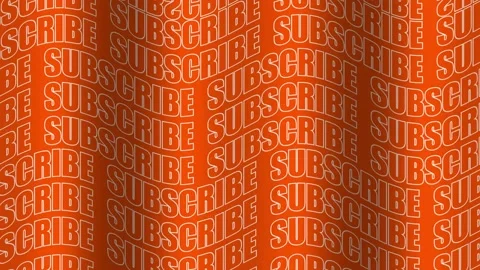 Subscribe typography animated wavy orange background and white text with shadow Stock Footage 235873906