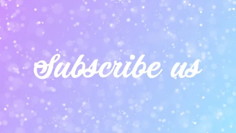 Subscribe us Greeting card text with beautiful snow and stars particles Stock Footage 98370313