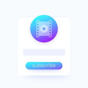 Subscribe to video streaming service form, vector ui design Stock Illustration