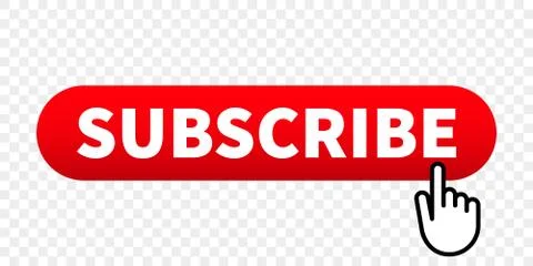 Subscribe web site vector red button with hand finger click pointer Illustrazione stock