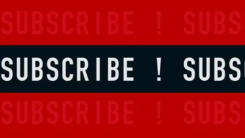 Subscribe, white and red sign on a ticker tape on red and black bars. Stock-Footage 336679668