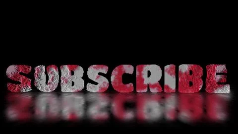 Subscribe word letter effect scattered swirling, black background Stock Illustration