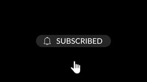 Subscribed Button Animation with Notification Bell and Hand Click Stock Footage 313173850