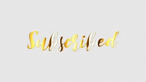 Subscribed golden text with light motion animation Stock Footage 169736479