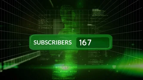 Subscriber button and silhouettes Stock Footage 107674856