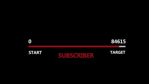 Subscriber Growth Progress Bar Animation from 0 to 100000. Stock Footage 333080839