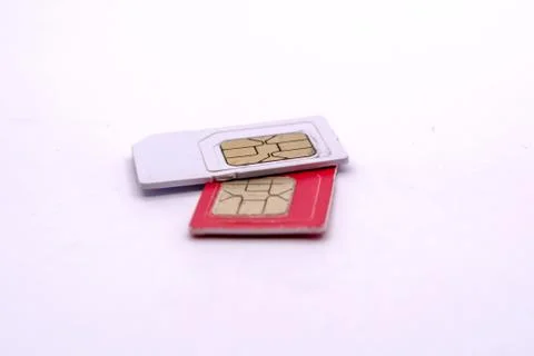 Subscriber identification module or SIM card. SIM card in different sizes iso Foto stock