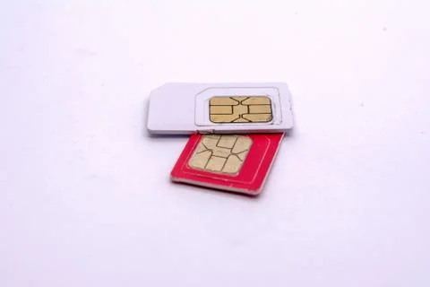 Subscriber identification module or SIM card. SIM card in different sizes iso Stock Photos
