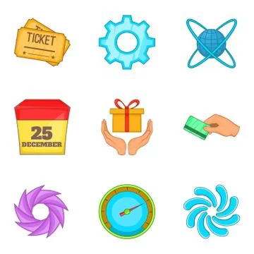 Subscriber interface icons set, cartoon style Stock Illustration