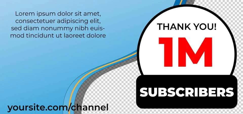Subscribers 1M abstract blue background illustrator Stock Illustration