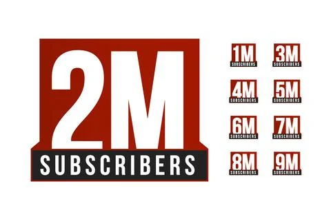 Subscribers number vector icon set. Anniversary logo template. Greeting card Stock Illustration