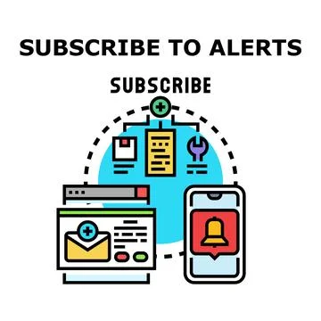 Subscribing to alerts for digital online notifications Illustrazione stock