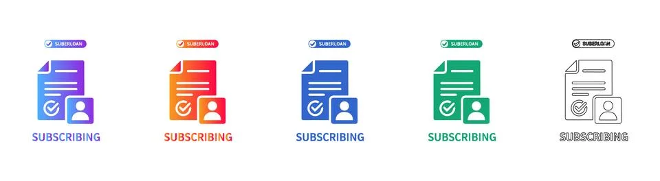 Subscribing User Registration Icons Stock Illustration