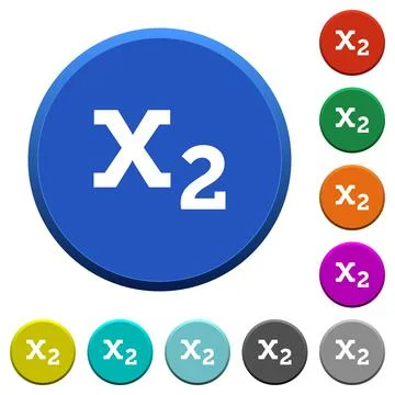 Subscript beveled buttons Stock Illustration