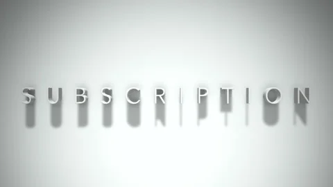 Subscription 3D title animation white text on a white background Stock Footage 299748671