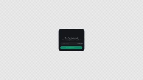 Subscription Activated Animation.Payment Success UI, SaaS Pro Plan Confirmation Vídeo Stock 332337689