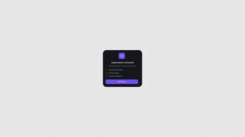 Subscription Activated UI Animation. Payment Success, SaaS Onboarding Vídeo Stock 332413917