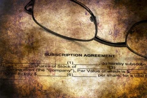Subscription agreement grunge concept Stock Illustration