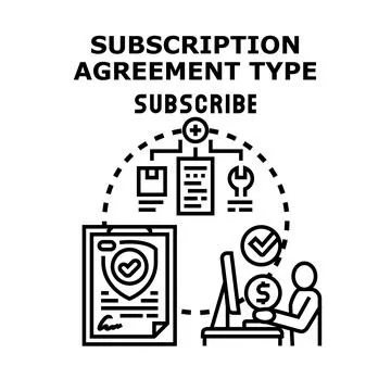 Subscription agreement type for online services Stock Illustration