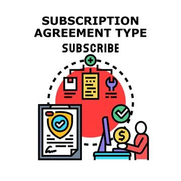 Subscription agreement type for online services Stock Illustration