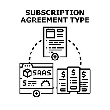 Subscription agreement type for software as a service Illustrazione stock
